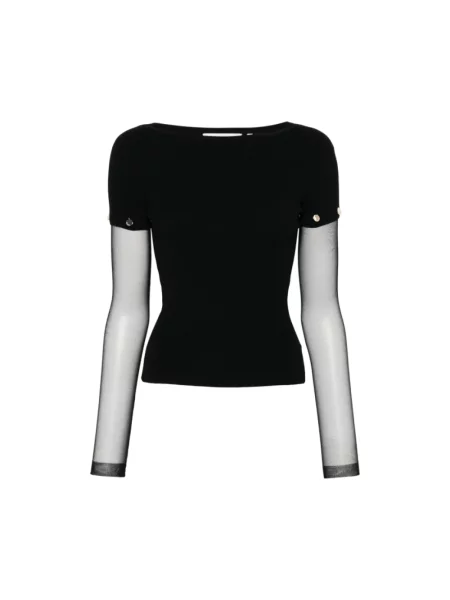Sweter Sportmax z dekoltem w łódkę czarny