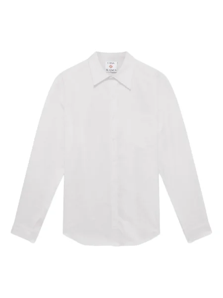 Dlouhá košile Casablanca s kapsami na rukávech bílá