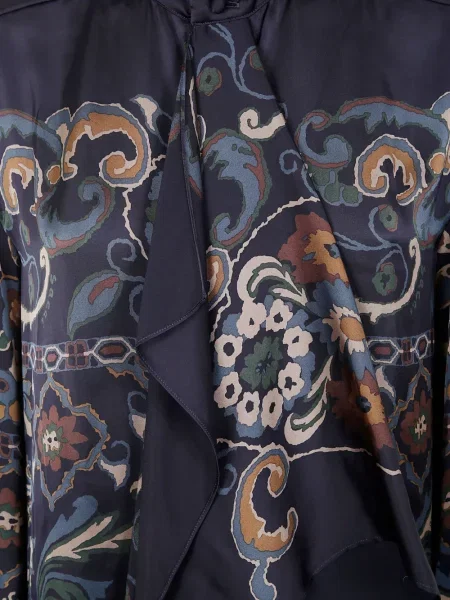 Rochie mini Sacai cu model floral cu imagine de costum albastru