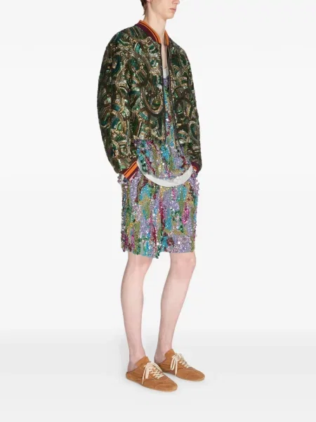Geacă bomber Dries Van Noten cu broderie verde