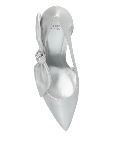 Pantofi cu toc Kate Spade cu funde argintiu