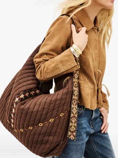 Matlasat geantă shopper Ba&sh maro