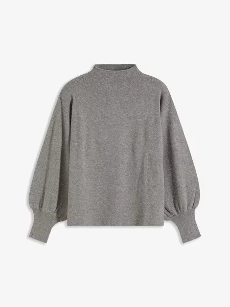 Sweter oversize z mieszanki szary