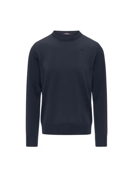 Sweter K-way z okrągłym dekoltem niebieski