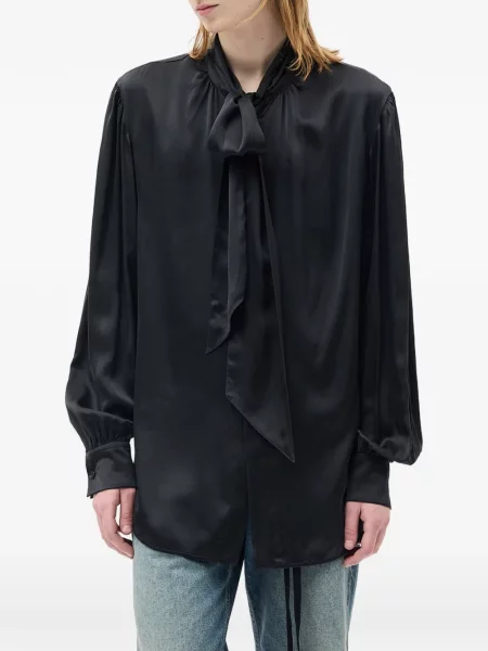 Cămașă Ann Demeulemeester cu funde cu legături negru
