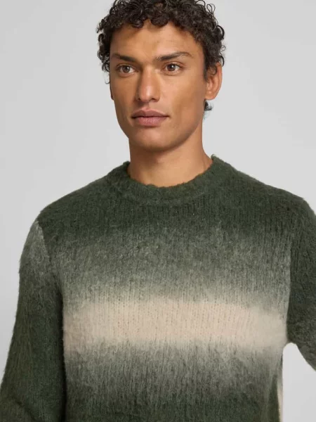 Sweter z dzianiny o kroju regular fit z mieszanki wełny Model FABIO' Samsoe Samsoe zielony