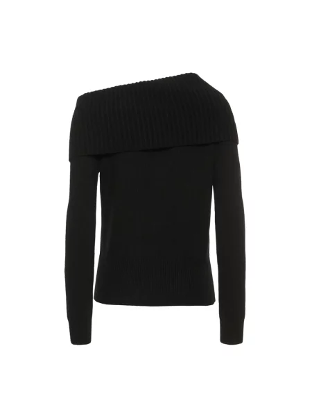 Sweter Michael Kors z kaszmiru z odkrytymi ramionami czarny