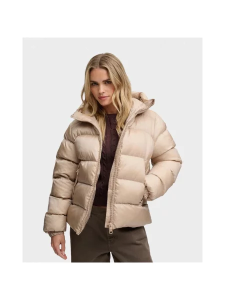 Kurtka z kapturem Superdry Shine Puffer XS beżowa