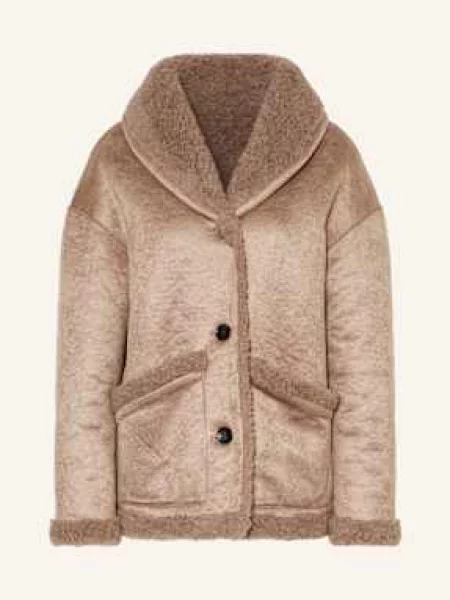 Studio Ar Kurtka Pluszowa Mia Z Imitacji Skóry Dwustronna braun