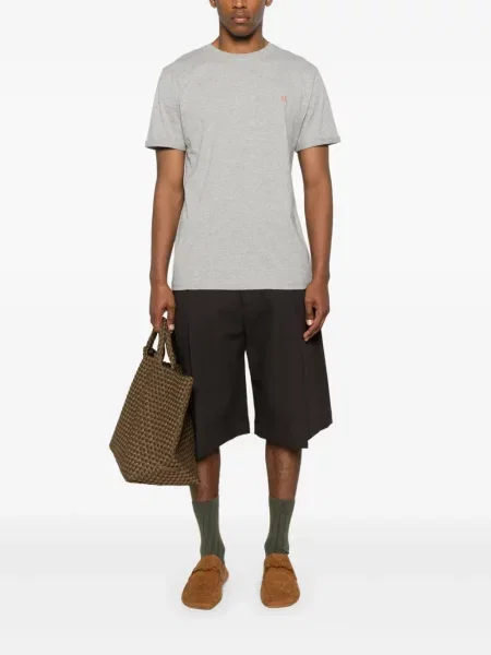 Tricou Les Deux cu broderie gri