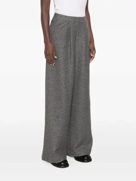 Pantaloni Bye cu model herringbone gri