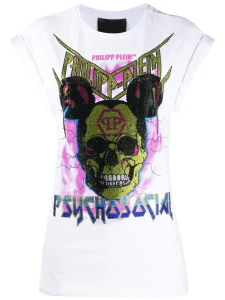 Tricou Philipp Plein cu imagine alb
