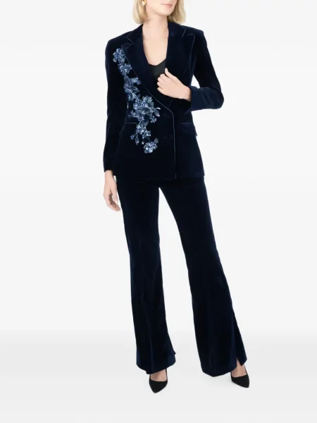 Pantaloni Borgo De Nor de catifea albastru