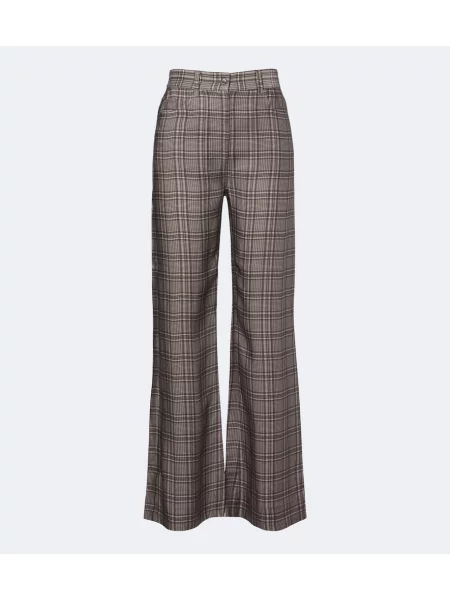 Pantaloni Acne Studios în carouri gri