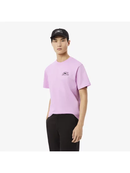 Lacoste T-Shirt Z Nadrukiem różowy