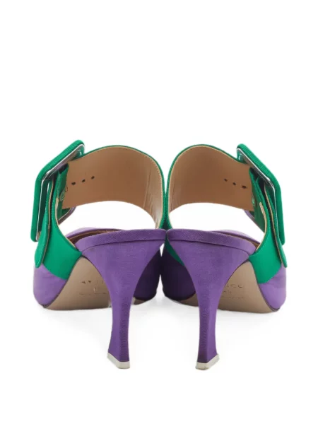 Papuci tip mules The Attico cu cataramă violet