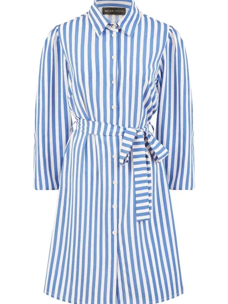 Mela London Rochie albastru alb