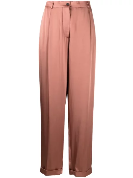 Pantaloni Tom Ford din satin roz