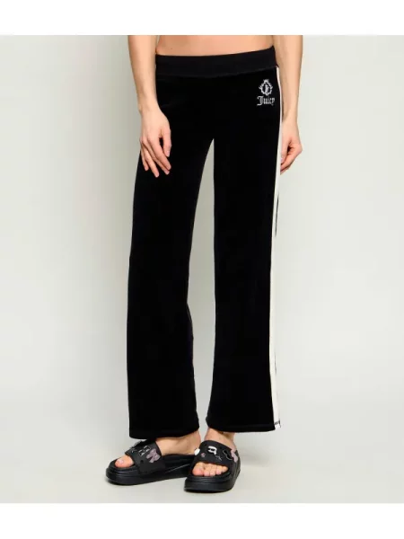Juicy Couture Pantaloni de trening APPLIQUE | flare fit frotir negru