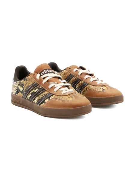 Sneakersy Adidas Gazelle skórzane w wężowy wzór beżowe