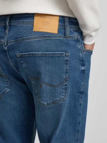 Jeansy Straight Fit w 5 kieszeni model „Mike” Jack & Jones granatowe