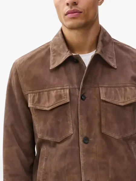 Geacă Rag & Bone din piele de căprioară maro