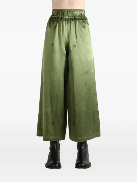 Pantaloni Mutedance de mătase verde