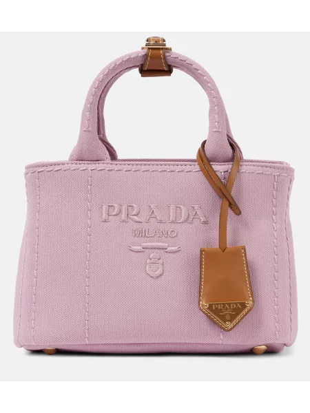 Geantă Prada din canvas roz