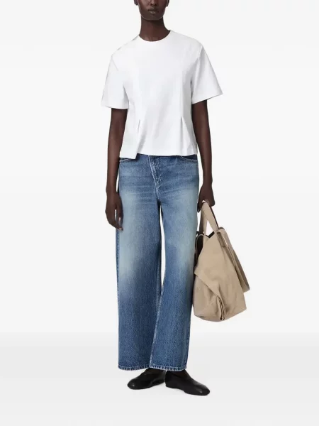 Tricou Allsaints cu broderie alb