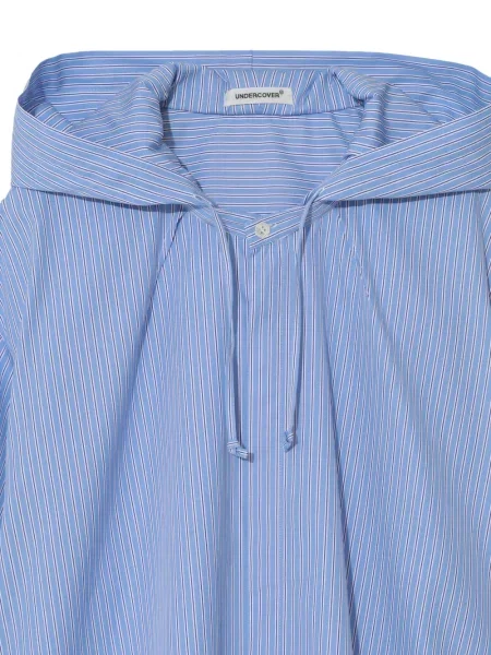 Bluză Undercover cu dungi cu glugă albastru