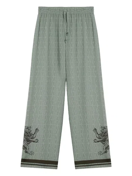 Pantaloni Dda de mătase verde