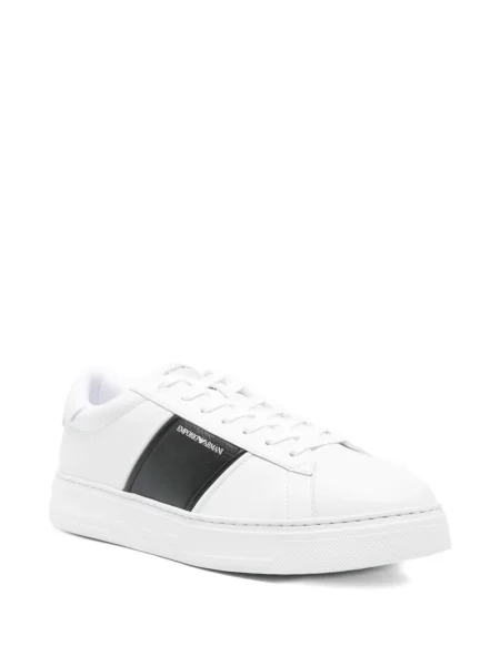 Sneakerși Emporio Armani din piele cu imagine alb