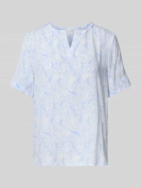 Bluzka o kroju slim fit z kołnierzem z lamówką Christian Berg Woman biała