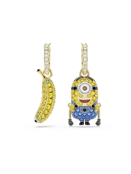 Swarovski kolczyki pozłacane z kryształem Swarovski MINIONS żółte