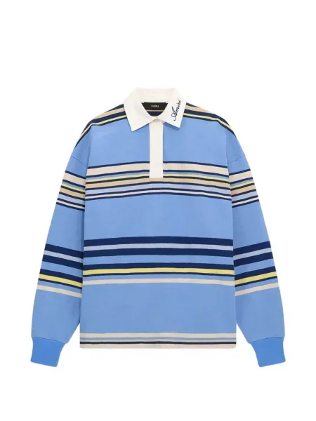 Lung tricou polo Amiri cu dungi albastru