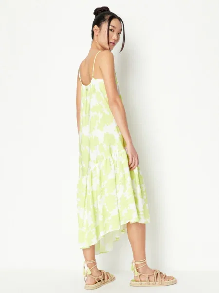 Armani Exchange rochie midi evazati verde