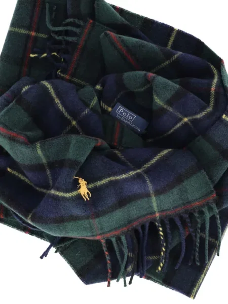 Fular Polo Ralph Lauren de lână în carouri verde