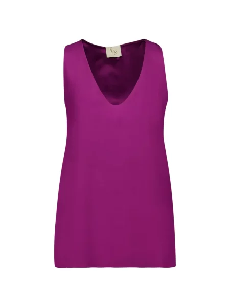 Top Paula de mătase cu decolteu în V violet