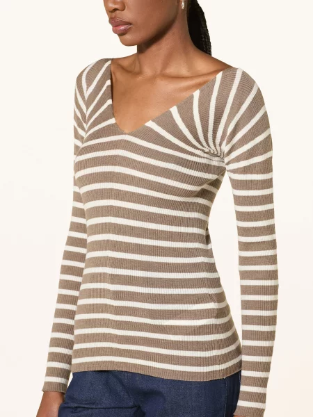 Boss Sweter Famarinda beige biały
