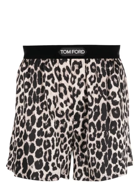 Șosete Tom Ford de mătase cu imagine cu model leopard negru