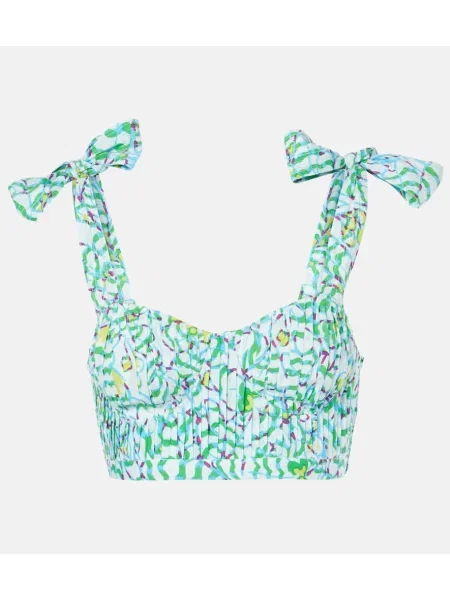 Cropp top Poupette St Barth cu imagine plisat verde