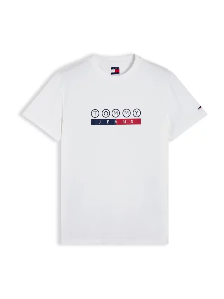 Tommy Jeans Tricou DNA bleumarin / roșu cireș alb