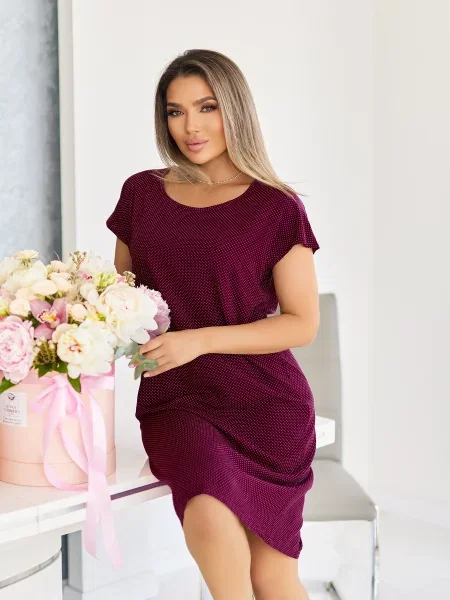 Сукня міді INNOE бавовна/поліестер бордовий