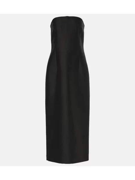 Rochie maxi The Row de lână de costum negru