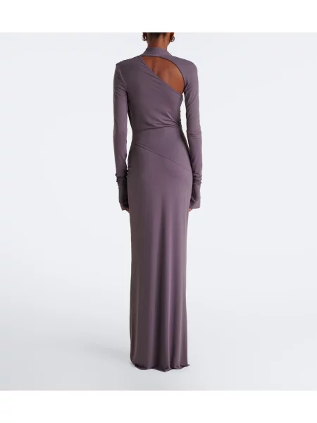 Rochie De La Vali din jerseu asimetrică gri