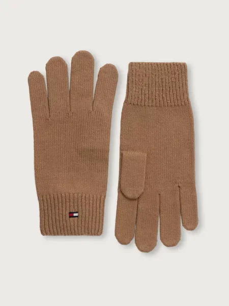 Tommy Hilfiger rukavice s bavlnou béžové