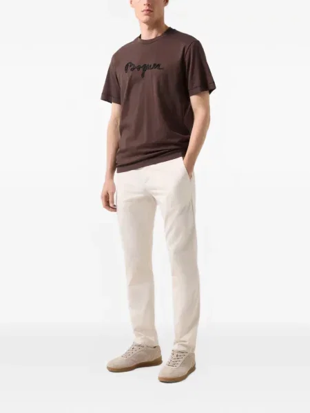 Tricou Bogner cu broderie maro