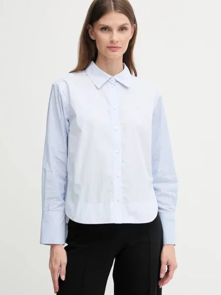 Dkny cămașă din cu guler clasic relaxed albastru