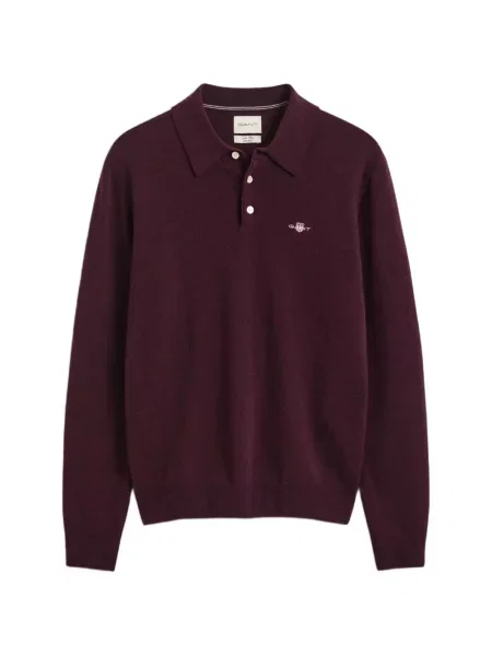 Tricou polo Gant cu autograf violet