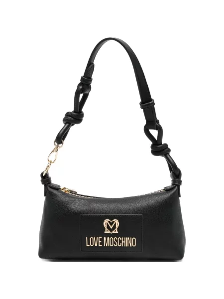 Geantă de mână Love Moschino cu autograf negru